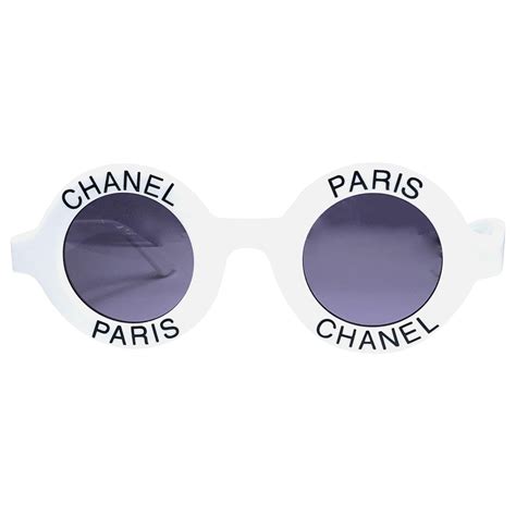 chanel sunglasses white round|Chanel round sunglasses vintage.